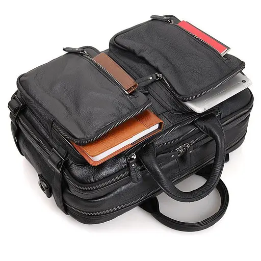 Кожаный мужской рюкзак John McDee 39.5х30.5х15 см sum0026158 - фото 7