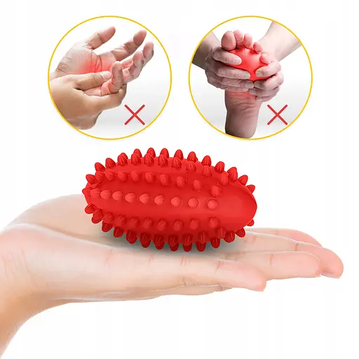 М'яч масажний огірок 4FIZJO Spike Bean 11.5 x 5 см Red (P-5905973403313) - фото 5