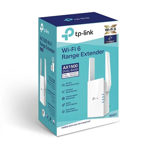 TP-Link Повторитель Wi-Fi сигнала RE505X AX1500 1хGE LAN MU-MIMO OFDMA MESH ext. ant x2 - фото 7