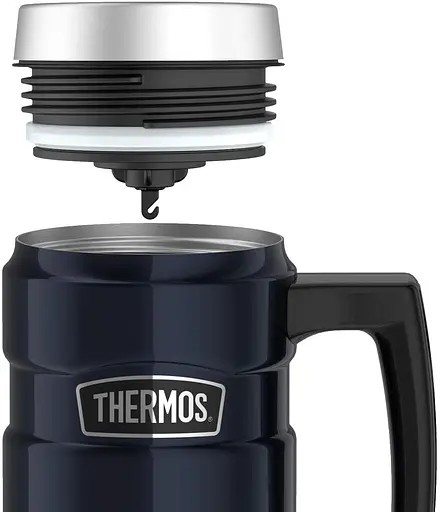 Термокружка с ручкой Thermos Stainless King Travel Midnight Blue 470 мл (160030) - фото 4
