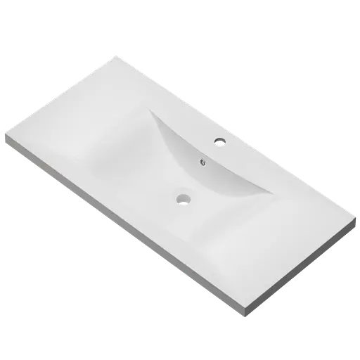 Раковина глянцева врізна Amidicon Liza 100 1002x480 з литого каменю LIZA_100_HL, Білий - фото 2