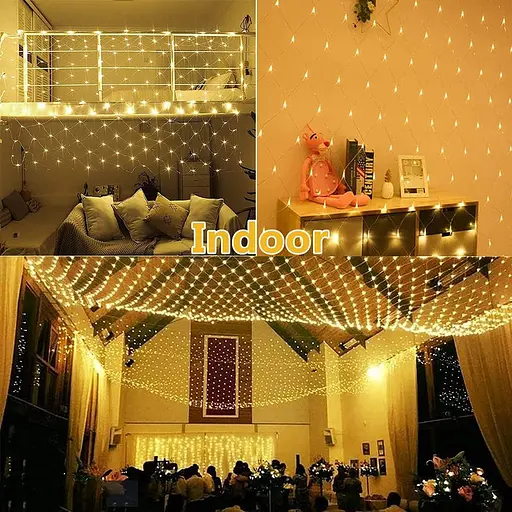 TIYUPA 3M x 2M Уличные сетчатые светильники, 204 светодиодные сказочные гирлянды - фото 6