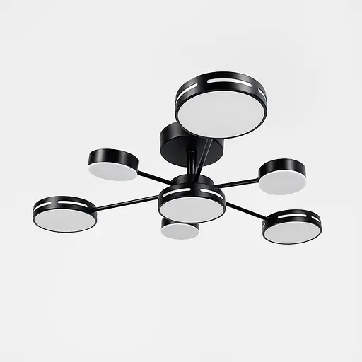 Черная светодиодная люстра Ø 70 см 55 Вт | Ст. 77033/4+3 BK | Line F - фото 1