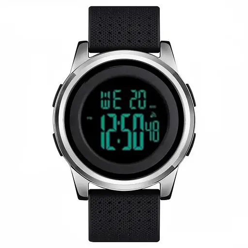 Чоловічий спортивний наручний годинник Skmei 1502 (Сріблястий) - фото 2