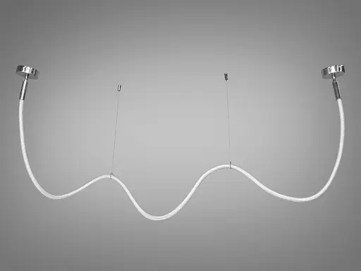 Сучасна світлодіодна люстра для кабінета шланг, 28Вт, срібні люстри - фото 1