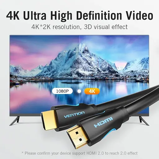 Кабель Vention HDMI M - M,15.0 м V2.0 4K 30Гц PVC - фото 6