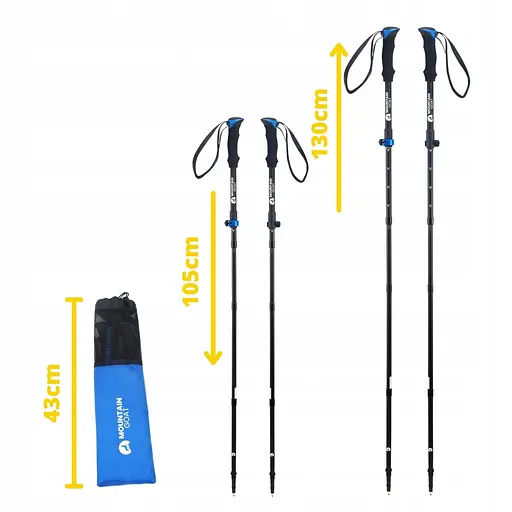 Трекінгові палиці Mountain Goat Pro+ 43-130 см MG0007 Black/Blue (P-5907739318244) - фото 6