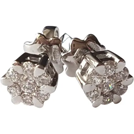 Срібні пуссети Qvaliz з фіанітами. 902-00596