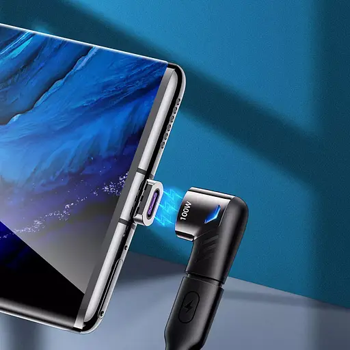 Перехідник поворотний 90 градусів Type-C to Type-C Usams US-SJ486 AU13 100W PD Magnetic - фото 3