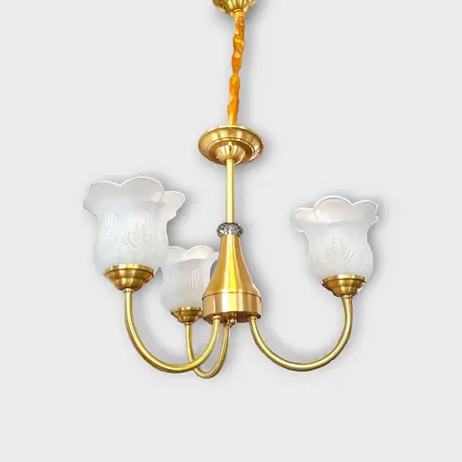 Светодиодная люстра Тюльпанчик 6336 (Золотая) 3 плафона - фото 4