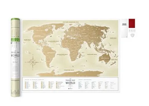Скретч карта мира 1DEA.me Travel Map Gold World (рус.) (13001) - фото 8