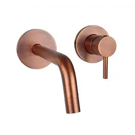 Змішувач для раковини настінний Paffoni Light вилив 248 мм brushed copper LIG007RMSP70, Бронза - фото 1