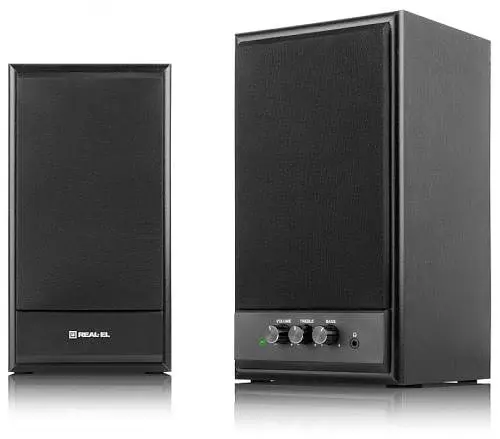 Колонки 2.0 REAL-EL S-305 Black, 2 x 20 Вт, МДФ, живлення від 220V, керування спереду - фото 10