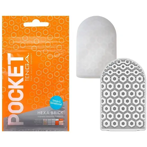 Мастурбатор Tenga Pocket Hexa-Brick белый