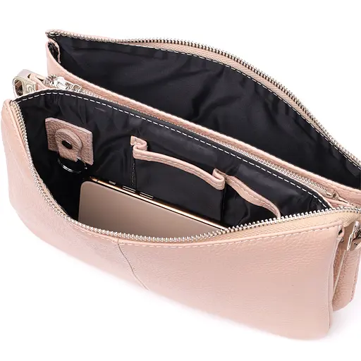 Кожаная женская сумка Grande Pelle 26х15.5х3 см sum0023607 - фото 6