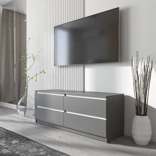 Тумба под телевизор Vays R-6, 4 ящика без ручек, ЛДСП, 140×40×53 см - фото 10