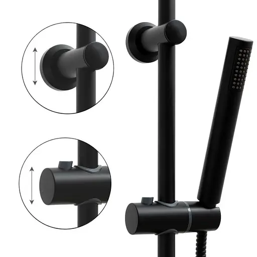 Душова система Yoka Ferra 25 Black з термостатом BP.FERRA-THERM-25-BLK, Чорний матовий - фото 6