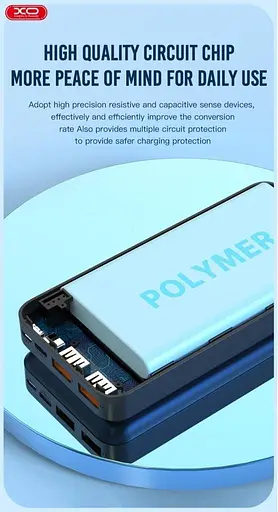 Портативний зовнішній акумулятор XO PR187 10000mAh PD20W+QC22.5W (Чорний) - фото 4