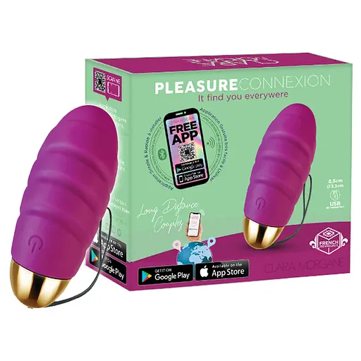 Віброяйце Clara Morgane Pro Pleasure Connexion 8.5 см фіолетовий - фото 3