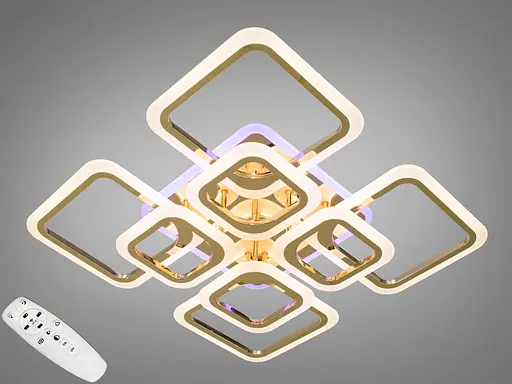 Світлодіодна люстра смарт світильник з пультом, 145W, золота люстра - фото 1