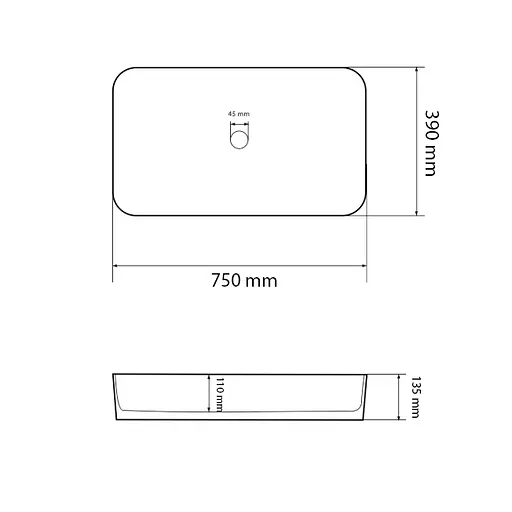 Умивальник VBI Vestone 75 white накладний VBI-017003, Білий - фото 4