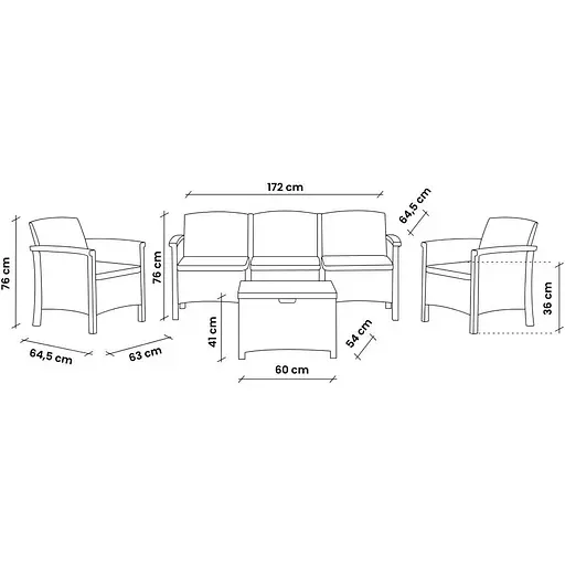 Набор садовой мебели Bica Venezia 3 графит - фото 10