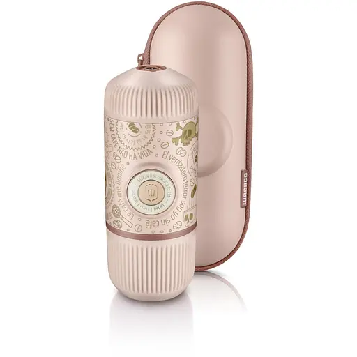 Портативная эспрессо-кофеварка Wacaco Nanopresso розовая с чехлом, механическая, для молотого кофе