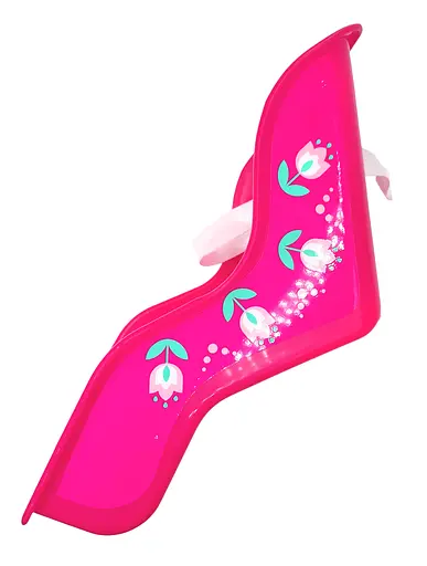 Кресло для куклы/игрушки на велосипед розовый с цветами (G0001907) - фото 2