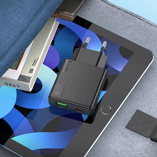 СЗУ Hoco N38 Delgado PD20W+QC3.0 (1USB-A/1C) Black - фото 3