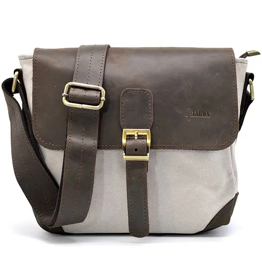 Кожаная мужская сумка через плечо TARWA 25х26х8.5 см sum0025850 - фото 1