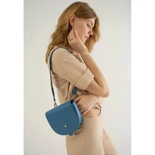 Женская кожаная сумка Ruby S ярко-синяя - фото 1