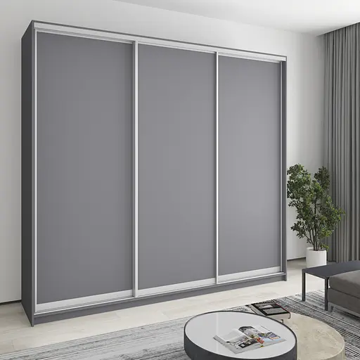 Шкаф-купе трехдверный MebelStar Уни AL 3ДСП 260x60x240 см Антрацит (MBS-1896)