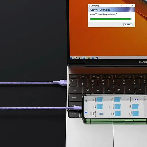 Кабель Baseus Flash Series Ⅱ One-for-three Fast Charging Data Cable USB to M+L+C 66W 1.2m Purple - фото 10