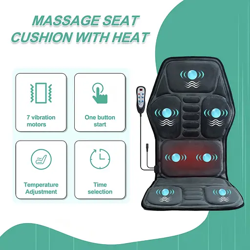 Подогреваемая массажная накидка для сиденья с вибрационным массажем, подогревом и пультом управления 88238 - фото 4