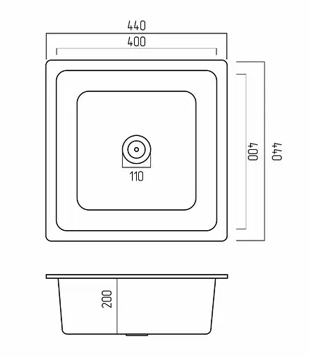 Кухонная мойка Platinum 4040 RUBA (SP000040837) - фото 8
