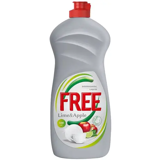 Гель для мытья посуды Free лайм и яблоко 500 мл