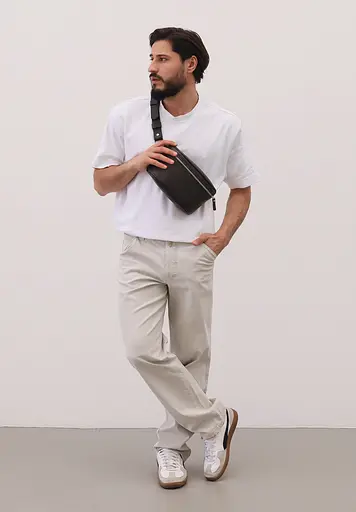 Шкіряна поясна сумка Explorer S темно-коричнева - фото 3