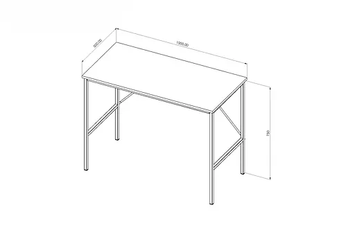 Стол письменный Line Тайм Ferrum-decor 750x1000x500 Черный металл ДСП Венге Магия 16 мм (FRD-106159) - фото 4