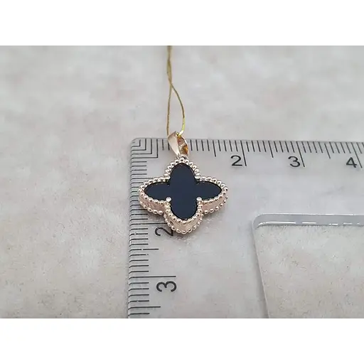 Золотая подвеска Платон Клевер с агатом. 1П182/67Б - фото 3