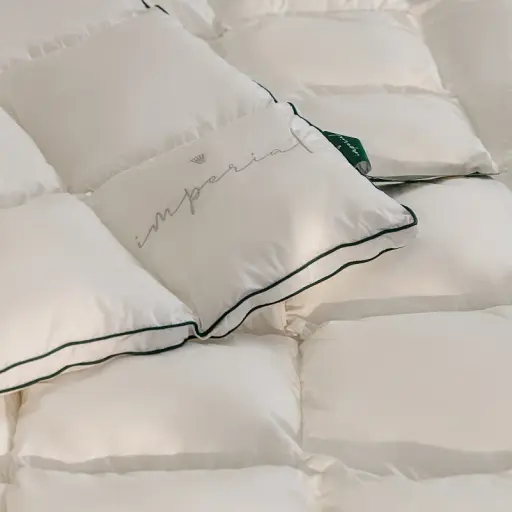 Одеяло пуховое MirSon Imperial Delight, зимнее, 240х220 см, белое с зеленым кантом - фото 2