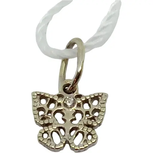 Золота підвіска Родинні коштовності Метелик з фіанітами. 140847