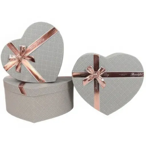 Набір подарункових коробок UFO 56321-244 Silver Heart 3 шт (56321-244 Набор 3 шт SILVER HEART серд.)