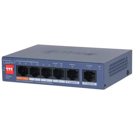 Коммутатор Dahua Technology Dahua DH-CS4006-4ET2GT-60 PoE (DH-CS4006-4ET2GT-60 PoE) - фото 1