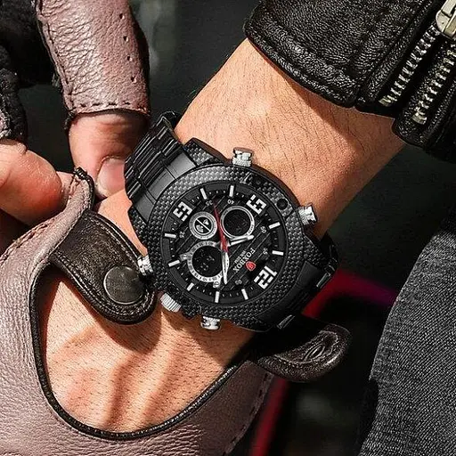 Водостойкие тактические кварцевые часы Lige FoxBox black - фото 5