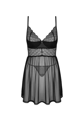 Эротический комплект Obsessive Chemeris XS/S черный - фото 6