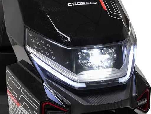 Електроскутер Двомісний Crosser CR20 (2500W, Графенова батарея 72V/24Ah) Чорний - фото 6