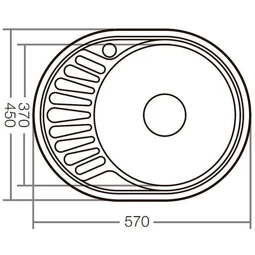 Мойка кухонная ZERIX Z5745-06-180E satin (ZX1590) - фото 2