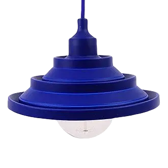 Светильник подвесной универсальный силиконовый гармошкой "Пирамидка" синий шнур 1,5м TM LUMANO - фото 1