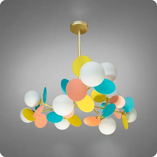 Люстра підвісна 517 Dlight на 9 ламп Золото-Кольоровий (01688) - фото 2