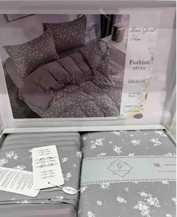 Постельное белье Laura Grand 33 03 сатин - евро комплект цвет серый - фото 2